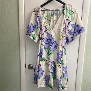 A New Day Purple and Blue Puff Sleeve Mini Dress